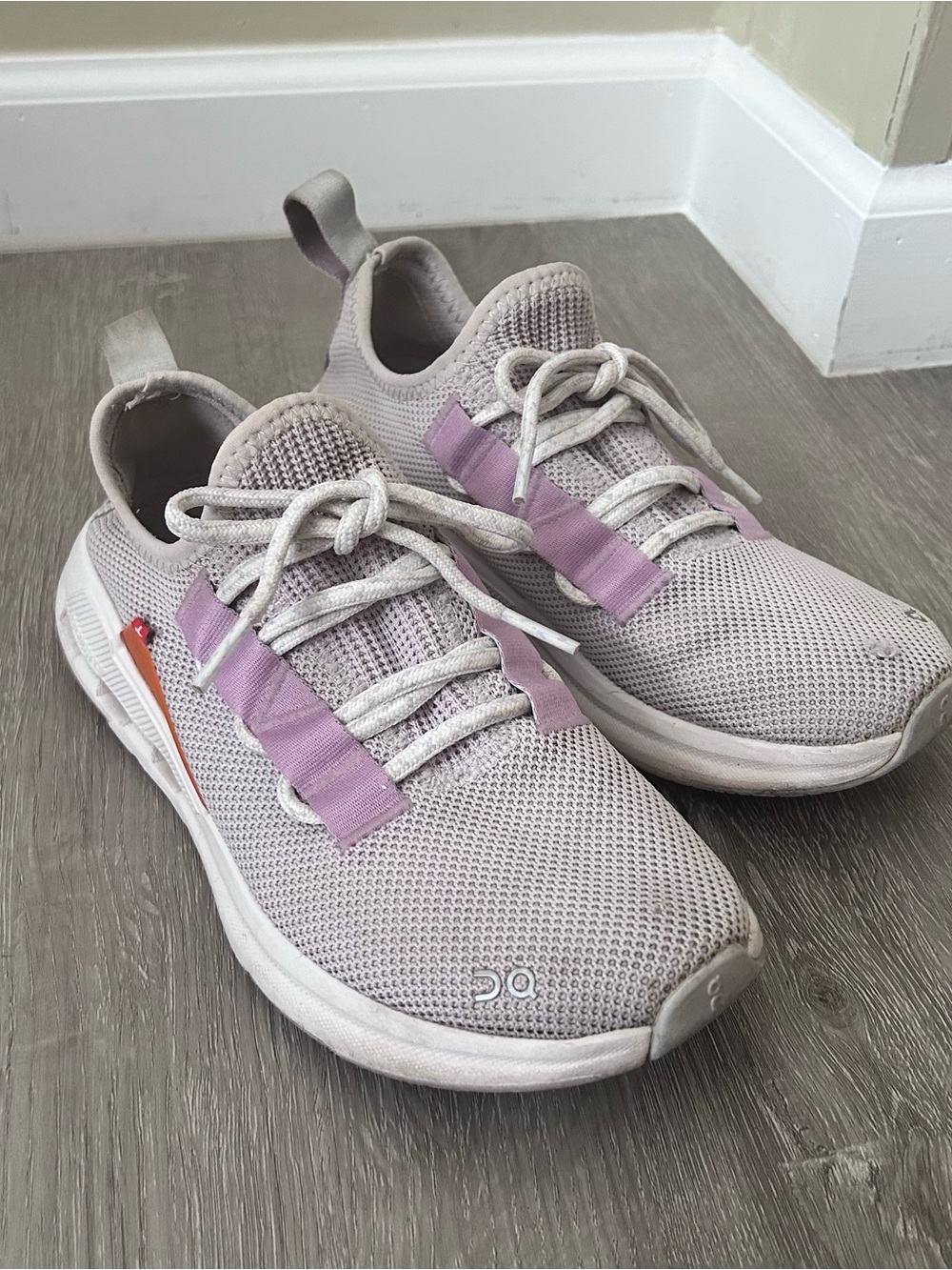 Light Lavender Knit Athletic Sneakers with Stable Cushioning